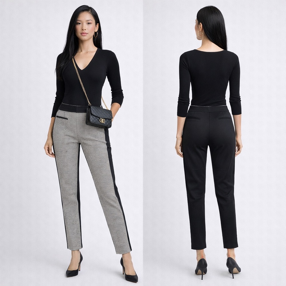 Boutique Moschino Tailored Houndstooth Pants | Luxury Designer Trousers Size 6
